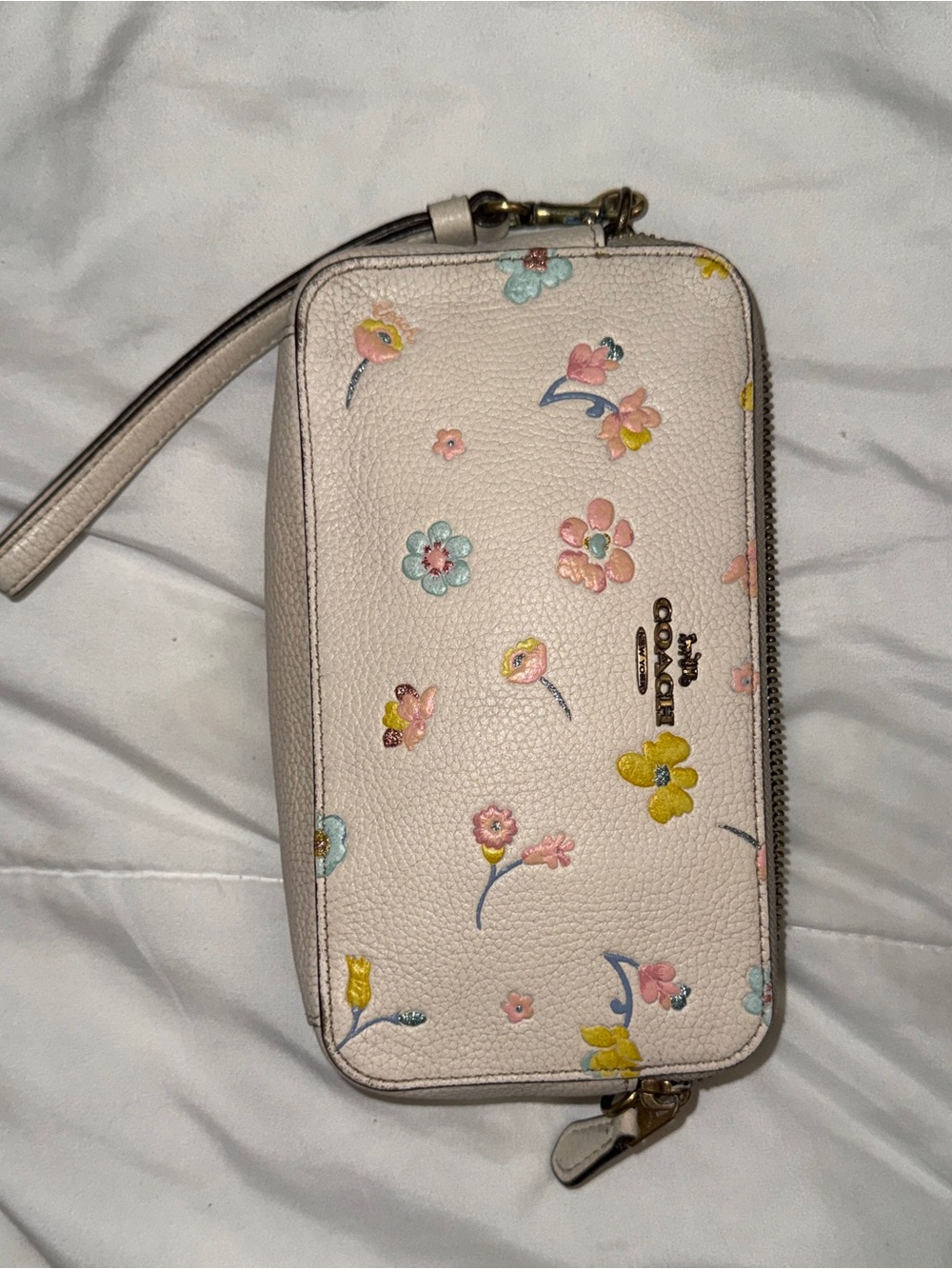 Coach Kira customizable wristlet in watercolor floral